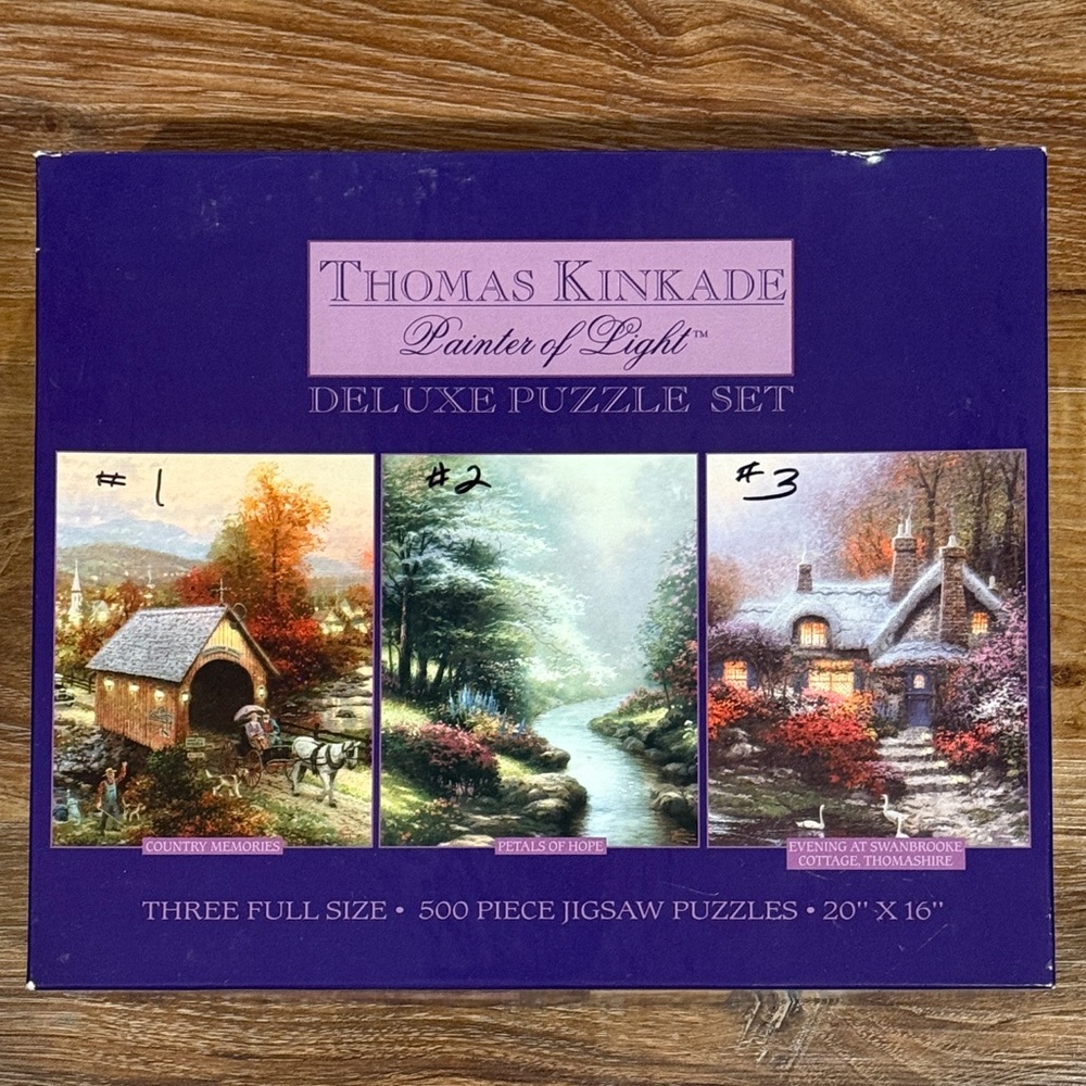 Thomas Kinkadel ”Painter of Light” Puzzle Set (Contains 3 Puzzles (500 pieces))